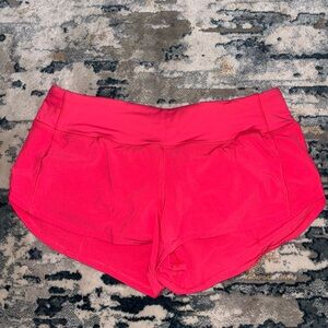 Lulu Lemon speed up Women's Pink Shorts. Size 6